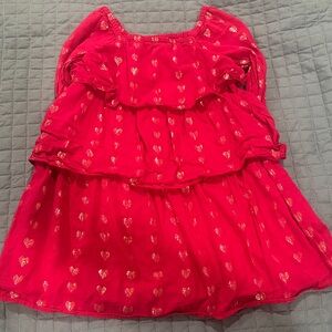 Kids Red Heart Patterned Tunic